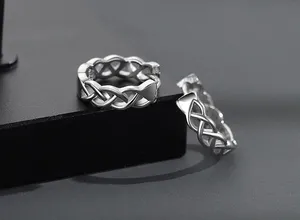 925 Silver Plated Silver Hoop Earrings for Men Women,Personality Punk Hip Hop thumbnail 2
