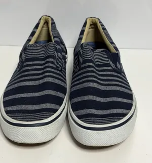 SPERRY Top-Sider 'Stripper' Blue Striped Canvas Slip On Sneakers Men's 8M C-4 thumbnail 1