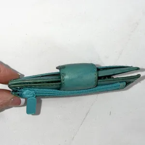 Buxton‎ Top Grain Cowhide Leather Minimalist Designer Turquoise Folding Wallet thumbnail 6