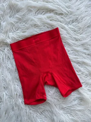 Skims Cotton Rib Boxer Cranberry XXS thumbnail 3