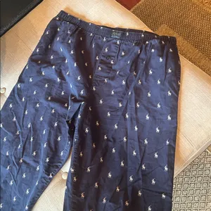 POLO by Ralph Lauren Underwear Navy Cotton Logo Sleep Pants PJs Size Medium thumbnail 3