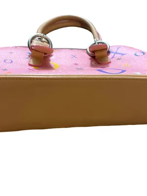 XOXO Pink Multicolor Logo Dome Satchel with Tan Trim thumbnail 2
