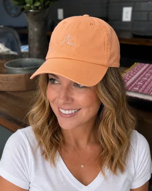 Rhoback The Poly Performance Hat Peach Adjustable Golf Running Cap Orange thumbnail 1