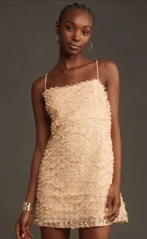 By Anthropologie 3D Floral Embellished Mini Dress thumbnail 1