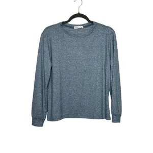 Zenana Small Matching Set Heather Blue Jogger Pant Long Sleeve Top thumbnail 2