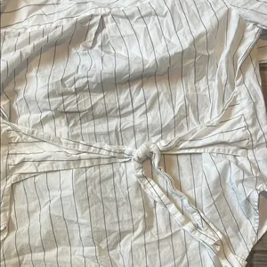 Madewell White Long Sleeve Mandarin Collar Shirt thumbnail 8