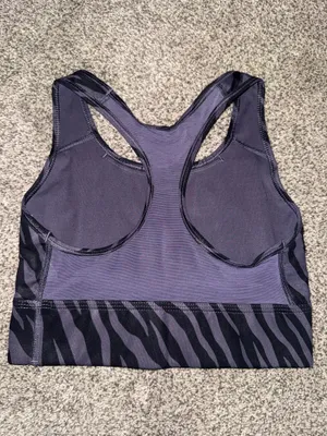 Nike Swoosh Icon Clash Dark Raisin Padded Pro Longline Sports Bra CZ7208-573 thumbnail 3