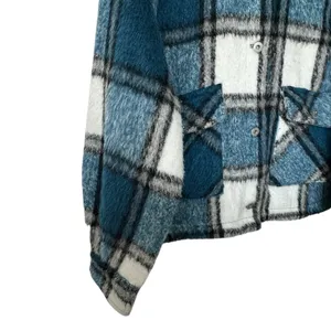 Zara Jacket Sz M Plaid Soft Cropped Shacket Classic thumbnail 6