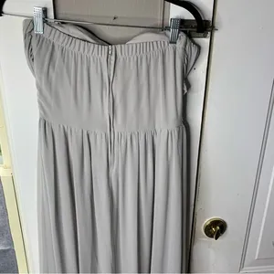 Lulu’s light gray strapless‎ chiffon bridesmaids all afloat maxi dress medium thumbnail 9