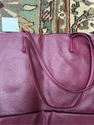 Nordstrom Purse Tote Bag Leather Dark Maroon Burgundy Women’s New With Tags thumbnail 5
