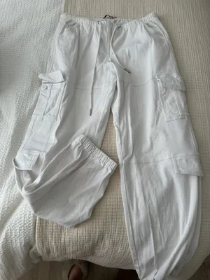 Edikted White Cargo Joggers thumbnail 1