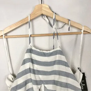 Lulu's The Wind is Right Blue and White Striped Off-the-Shoulder‎ Dress XL thumbnail 5
