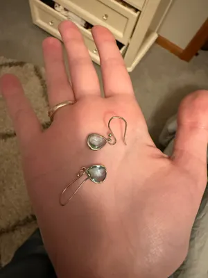Blue jem silver earings thumbnail 3