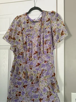 ASTR The Label Purple Lavender Ruffle Floral Maxi Dress Cottacore thumbnail 7