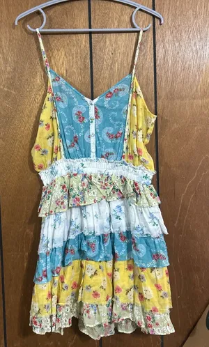 Loveshackfancy Floral Patchwork Summer Dress Preppy Cottagecore thumbnail 1