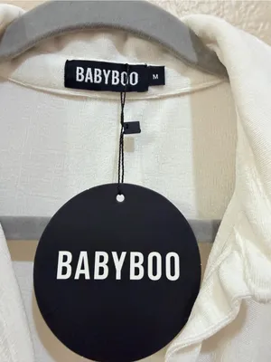 NWT Babyboo Fashion Kyesha Mini Dress White Ivory Ruched Button Front Size M NEW thumbnail 7