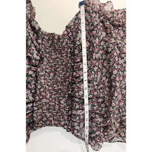 Altard State Navy Pink Floral Smocked Tiered Ruffle Mini Dress Size‎ Large thumbnail 6