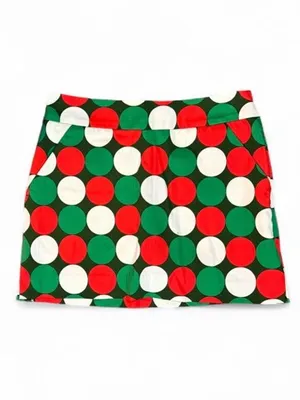 Loudmouth Golf Skirt Red, White, and Green Polka Dot Mini Skirt Sz 2 NWOT thumbnail 2