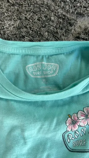 teal Ron Jon cotton T-Shirt  thumbnail 2