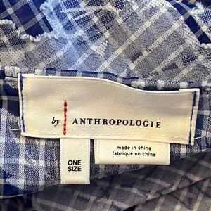 Anthropologie Tie-Front Blue Floral Caftan One Size thumbnail 7