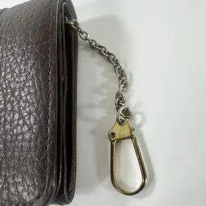 Chloé Wallet Womens One Size Brown Leather Chain C Logo Trifold Wristlet thumbnail 3