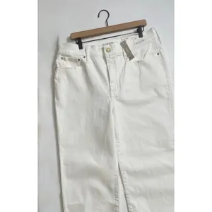 NWT!! J. CREW '96 Slim Wide Jeans Retro Raw Hems Solid White Preppy Frayed 33 thumbnail 3