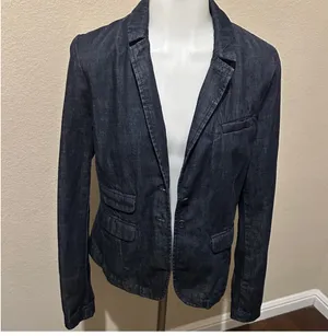 Size S Cotton denim blazer, Pilcro and the Letterpress for Anthropologie thumbnail 2