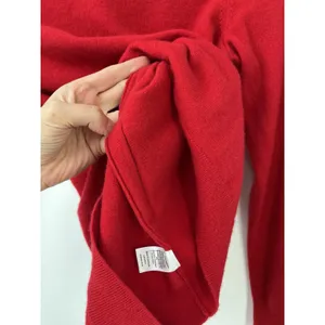 Talbots Pure Cashmere Turtleneck Red Holiday Christmas Minimalist Sweater Bright thumbnail 6