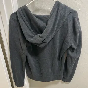 Vans Charcoal Gray Zip Up Hoodie With Vintage Logo Women’s Medium thumbnail 3