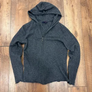 Citizen Cashmere Paris Zip Grey Hoodie Lounge Cozy Longsleeve Sweatshirt Size L thumbnail 2