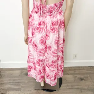[Hello Molly] Pink Floral Don't Hold Back Midi Ruffle Hem Dress NWT Size Large L thumbnail 7