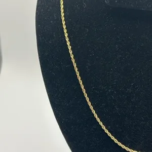 Mens Rope Chain 2mm 24 Inch Real Gold Miami Layering Plated Solid Everyday New thumbnail 3