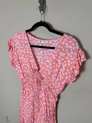 Billabong Picnic Date Midi Dress Pink Floral Size Small thumbnail 5