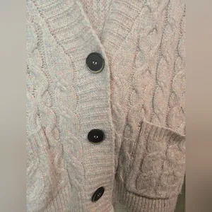 Ultra Soft Chunky Cardigan Pink thumbnail 3