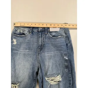 NEW SO Brand High Rise Mom Jeans Womens 29" Distressed Stretch Travel Vacation thumbnail 6