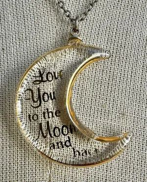 "Love You to the Moon and back” moon pendant necklace thumbnail 1