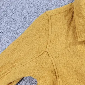 Tahari Womens Moto Jacket Small Yellow Wool Blend Boucle Zip Up Pockets thumbnail 5