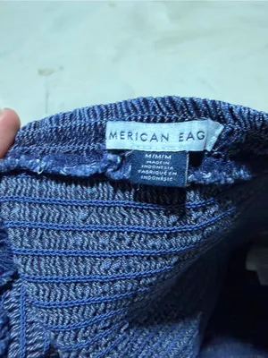 American Eagle Smocked Tube Top with Ruffle Hem blue medium thumbnail 5