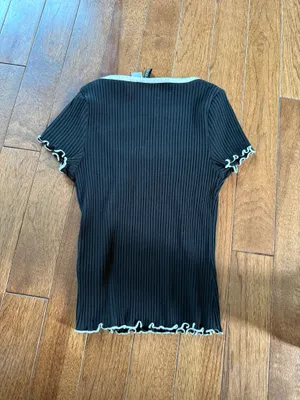 H&M Black and White Bow Top thumbnail 2