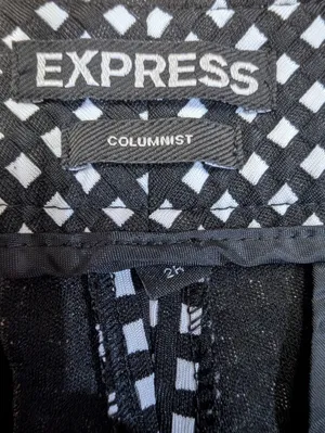 Express Dress Pants, Size 2R, Black & White Check Pattern thumbnail 6