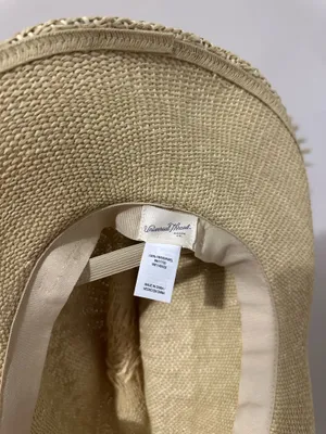 Universal Threads Natural Straw Hat with Light Green Bead Trim thumbnail 4