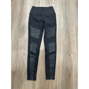 Alo Yoga Womens Size XS‎ Moto Leggings High Waist Black thumbnail 2