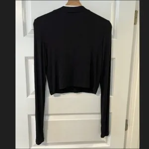 Alix NYC Long Sleeve Crop Top in Black thumbnail 2