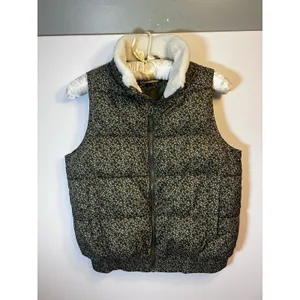 Universal Threads Women’s Green Floral Puffer Vest Sherpa Collar Full Zip Small thumbnail 2