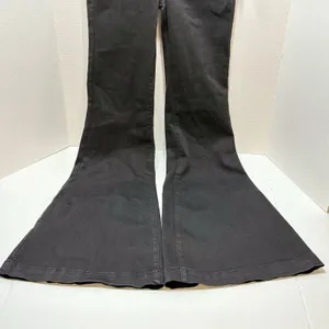 Free People We The Free Venice Beach Flare Jeans Black Crossover V-Waist Size 26 thumbnail 3