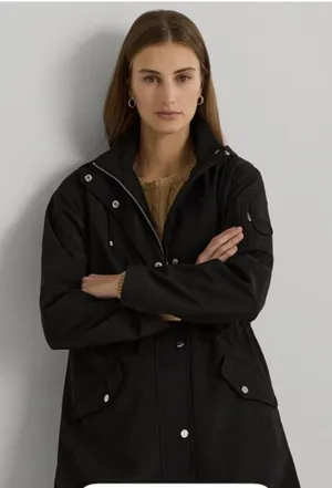 Lauren Ralph Lauren Black Utility Jacket with Snap Front thumbnail 1