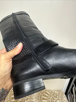 ANTONIO MELANI Black Leather Tall Riding Boots thumbnail 11