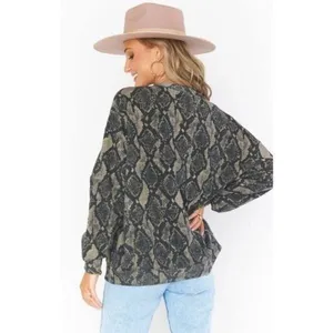 Show Me‎ Your Mumu Boyfriend size large Ziggy Python Sweatshirt MSRP $128 thumbnail 2