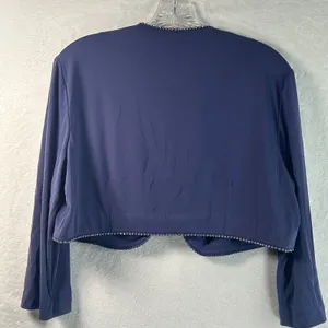 Alex Evenings Petite Iris Purple Rhinestone Trim Bolero Jacket 16P NEW thumbnail 2