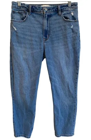 Abercrombie Curve Love The Skinny High Rise Jeans Distressed Hem‎ Blue 29 thumbnail 1